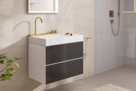 Тумба под раковину подвесная Hansgrohe Xevolos E 78х47,5 см матовый белый/текстиль темно-серый 54178660