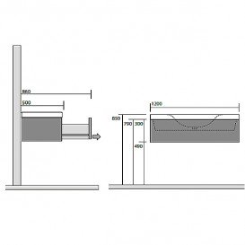 Тумба под раковину подвесная Kerasan Bentley 120х50 см тёмный ясень 917647