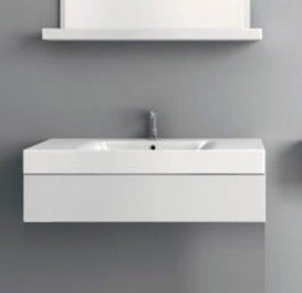 Тумба під раковину підвісна Kerasan Cento 100х45 см лакований білий глянсовий 915401