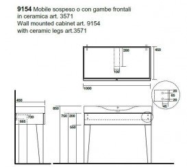 Тумба під раковину підвісна Kerasan Cento 100х45 см лакований білий глянсовий 915401