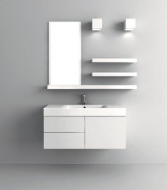 Тумба під раковину підвісна Kerasan Cento 100х45 см лакований білий глянсовий 915501