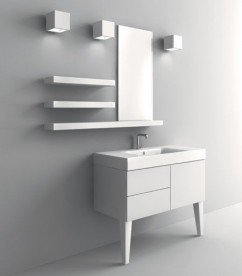 Тумба під раковину підвісна Kerasan Cento 100х45 см лакований білий глянсовий 915501