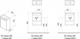 Тумба под раковину подвесная Ravak Classic SD-400 ДСП/МДФ латте/белый глянец X000000944