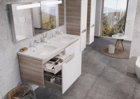 Тумба под раковину подвесная Ravak Classic SD-1300 ДСП/МДФ капучино/белый глянец X000000958