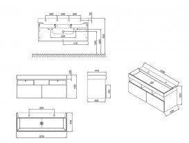 Тумба под раковину подвесная Ravak Natural SD 1200 МДФ белый глянец X000001053