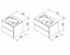 Тумба под раковину подвесная Ravak SD 760 Rosa II ДСП/МДФ капучино/белый глянец X000001295