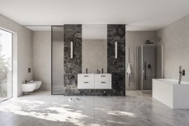 Тумба під раковину підвісна Ravak SD Chrome II 700 ДСП/МДФ білий чорна ручка X000001745