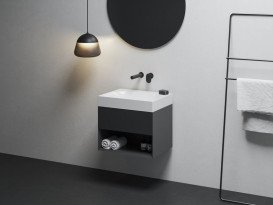 Тумба под раковину подвесная Ravak SD Lite 60 МДФ черный матовый X000001856