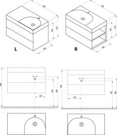 Тумба під раковину підвісна Ravak SD Lite 80 П МДФ Grey Green X000001888