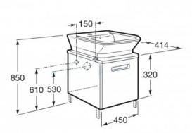Тумба под раковину подвесная Roca Gap 45х41.4 см с одним ящиком МДФ белый глянец A856968806