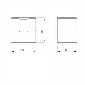 Тумба під раковину Sanwerk Alessa Air 58х44 см МДФ білий TV0000198