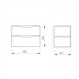 Тумба під раковину підвісна Sanwerk Alessa Air 76,5х44 см МДФ білий TV0000202