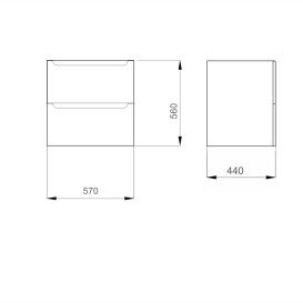 Тумба под раковину подвесная Sanwerk Era Air 57х44 см МДФ белый TV0000222