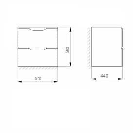 Тумба под раковину подвесная Sanwerk Liga Air 57х44 см МДФ белый/дерево мессина TV0000212