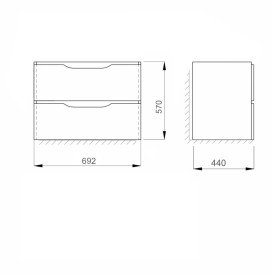 Тумба под раковину подвесная Sanwerk Liga Air 69,2х44 см МДФ белый/дерево мессина TV0000213
