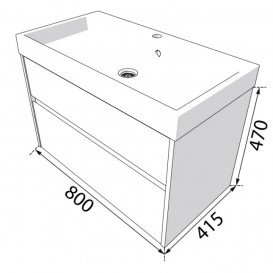 Тумба под раковину Radaway Elegant 80 подвесная ДСП/МДФ белый глянец M04080-01-01