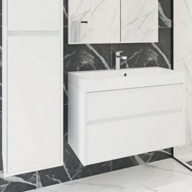 Тумба под раковину Radaway Elegant 80 подвесная ДСП/МДФ белый глянец M04080-01-01