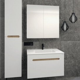 Тумба под раковину Radaway Laura 80 подвесная ДСП/МДФ белый глянец M01080-01-01