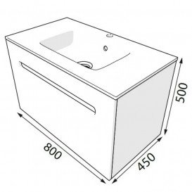 Тумба под раковину Radaway Laura 80 подвесная ДСП/МДФ белый глянец M01080-01-01