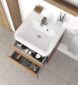 Тумба под раковину Ravak 10° II 650 подвесная ДСП/МДФ тёмный орех X000001288