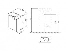 Тумба под раковину Ravak Classic II SD 400 L подвесная МДФ белый/белый X000001484