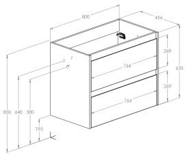 Тумба під раковину Roca Claudia 80х45,6 см МДФ білий глянсовий A857795806