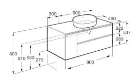Тумба под раковину Roca GAP-N 90x46 см ДСП серый матовый A851502447