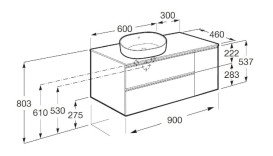 Тумба под раковину Roca GAP-N 90x46 см ДСП антрацит глянец A851503153
