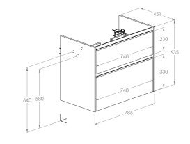 Тумба під раковину Roca Gap Pro 78,5х45,1 см лівостороння ДСП синій матовий A857899538