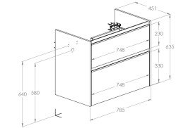 Тумба под раковину Roca Gap Pro 78,5х45,1 см правосторонняя ДСП синий матовый A857900538