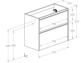 Тумба під раковину Roca Gap Pro 78,5x37,6 см ДСП чорний матовий A857910532