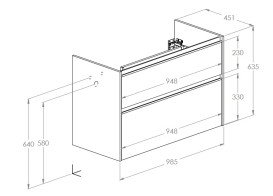 Тумба під раковину Roca Gap Pro 98,5х45,1 см лівостороння ДСП синій матовий A857902538