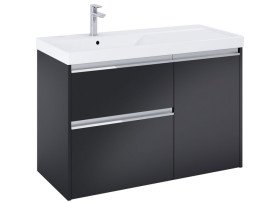 Тумба под раковину Roca Gap Pro 98,5х45,1 см левосторонняя ДСП черный матовый A857904532