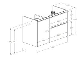 Тумба под раковину Roca Gap Pro 98,5х45,1 см правосторонняя ДСП светлый дуб A857905464