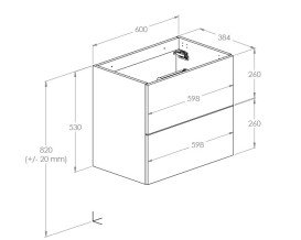 Тумба під раковину Roca Kwadro 60х38,4 см ДСП дуб Canela A857969808