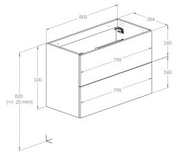 Тумба под раковину Roca Kwadro 80х38,4 см ДСП орех Lincoln A857970540