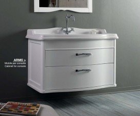 Тумба под раковину Simas Arcade подвесная 97х54 см МДФ белый лак ARM5