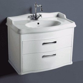 Тумба під раковину Simas Arcade підвісна 83х54 см МДФ білий лак ARM3