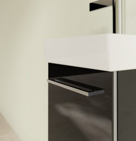 Тумба под раковину Villeroy & Boch Avento 34х23,4 см петли слева МДФ с акриловым покрытием стекло черное A87600B3