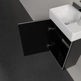 Тумба под раковину Villeroy & Boch Avento 34х23,4 см петли слева МДФ с акриловым покрытием стекло черное A87600B3