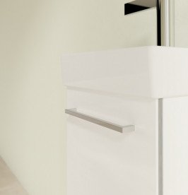 Тумба під раковину Villeroy & Boch Avento 34х23,4 см петлі зліва МДФ з акриловим покриттям скло біле A87600B4