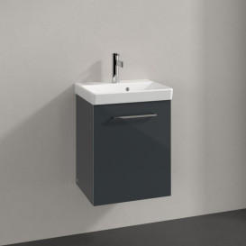 Тумба під раковину Villeroy & Boch Avento 43х38,4 см петлі зліва МДФ з акриловим покриттям скло сіре A88700B1