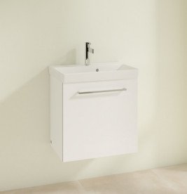 Тумба під раковину Villeroy&Boch Avento 53х38,4 см петлі праворуч МДФ з акриловим покриттям скло біле A88801B4