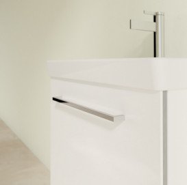 Тумба під раковину Villeroy&Boch Avento 53х38,4 см петлі праворуч МДФ з акриловим покриттям скло біле A88801B4