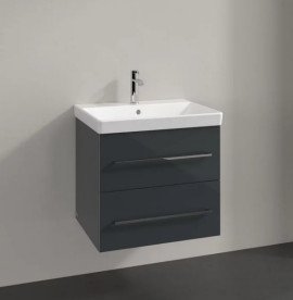 Тумба под раковину Villeroy & Boch Avento 58х48,4 см МДФ с акриловым покрытием стекло серое A88900B1