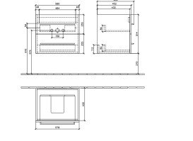 Тумба под раковину Villeroy & Boch Avento 58х48,4 см МДФ с акриловым покрытием стекло черное A88900B3