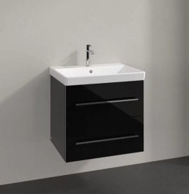 Тумба под раковину Villeroy & Boch Avento 58х48,4 см МДФ с акриловым покрытием стекло черное A88900B3