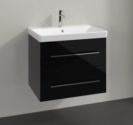 Тумба под раковину Villeroy & Boch Avento 63х48,4 см МДФ с акриловым покрытием стекло черное A89000B3