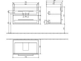 Тумба под раковину Villeroy & Boch Avento 78х48,4 см ДСП вяз печатный A89100PN