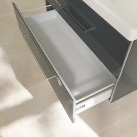 Тумба під раковину Villeroy&Boch Avento 98х48,4 см МДФ з акриловим покриттям скло сіре A89200B1